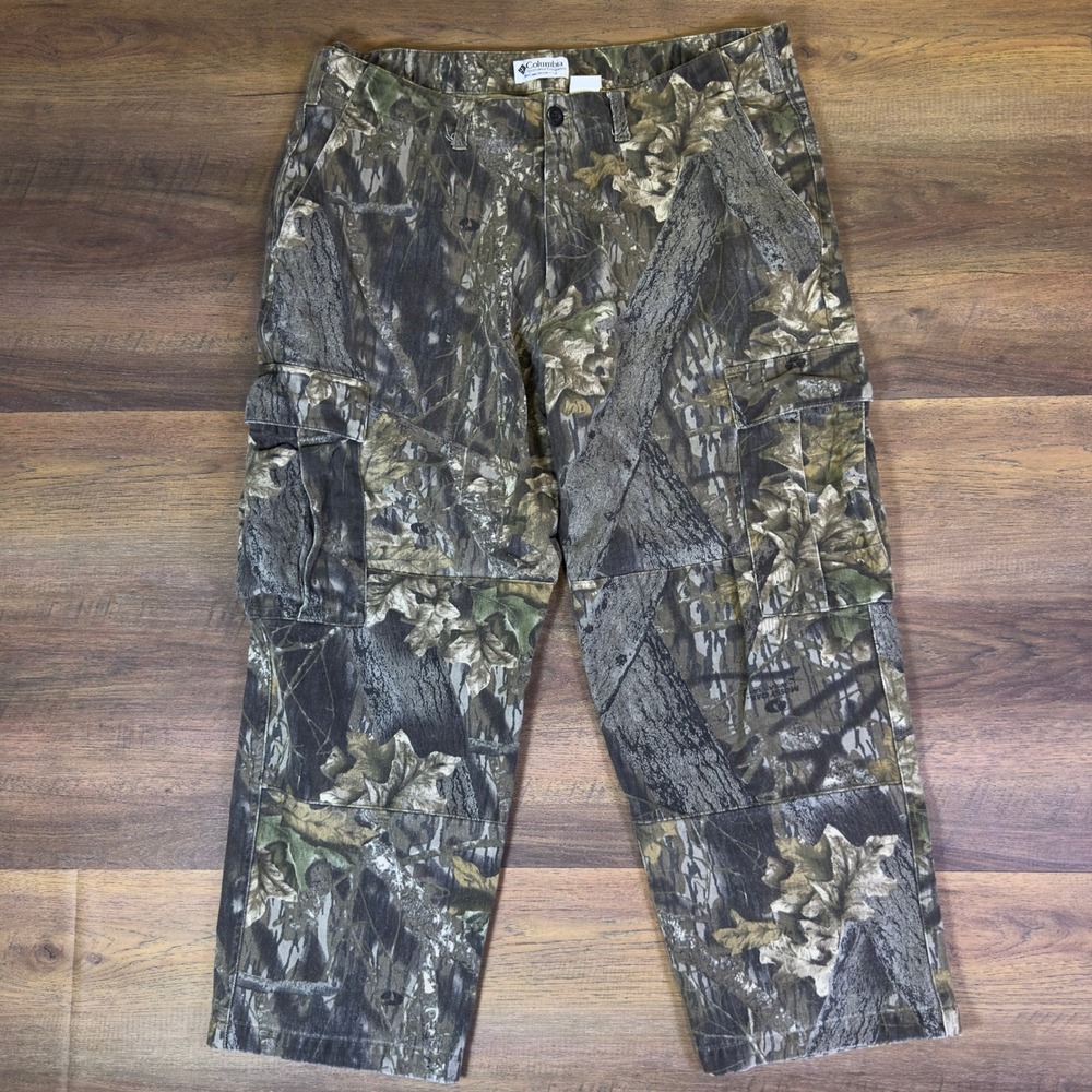 Columbia Sportswear Mossy Oak Camo Cargo Pants Mens 37x29.5 Adjustable Waist
